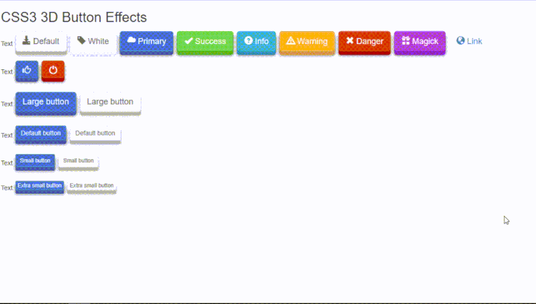 CSS3 3D Button Effects