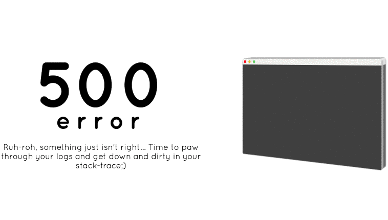 500 Error: Log File / Stack Trace Animation