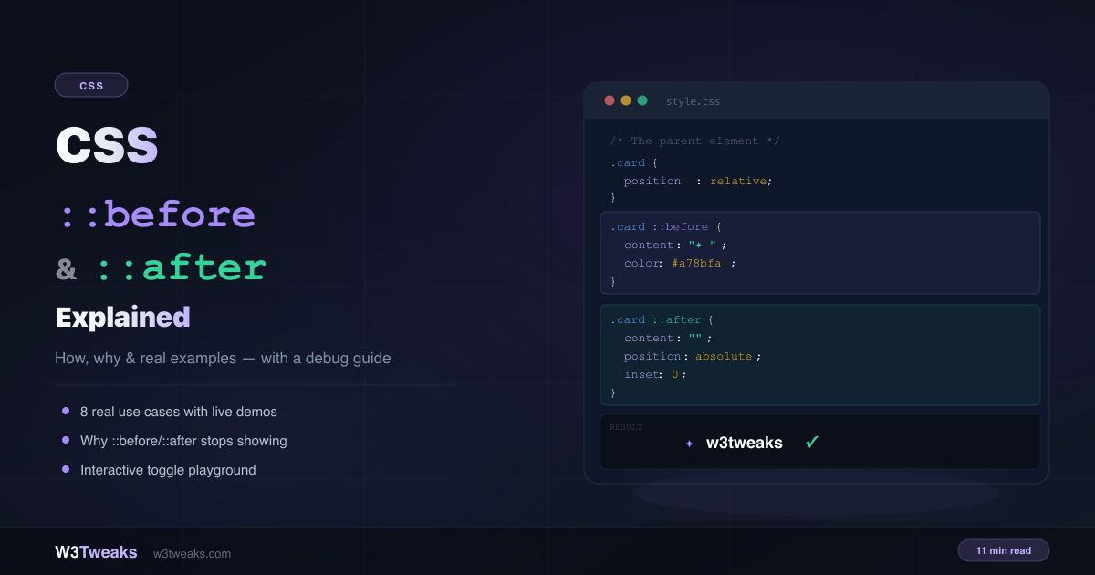CSS ::before and ::after Pseudo-Elements Explained