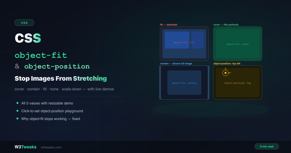CSS object-fit & object-position: Stop Stretching