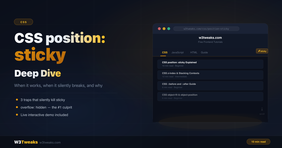 CSS position: sticky — How It Really Works