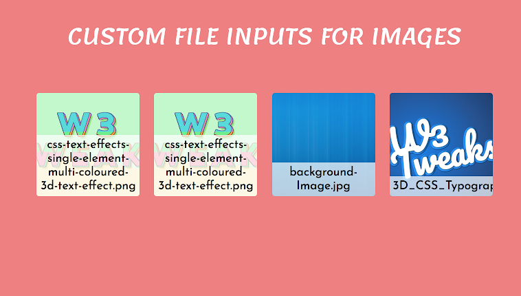 Instant image preview using custom file inputs