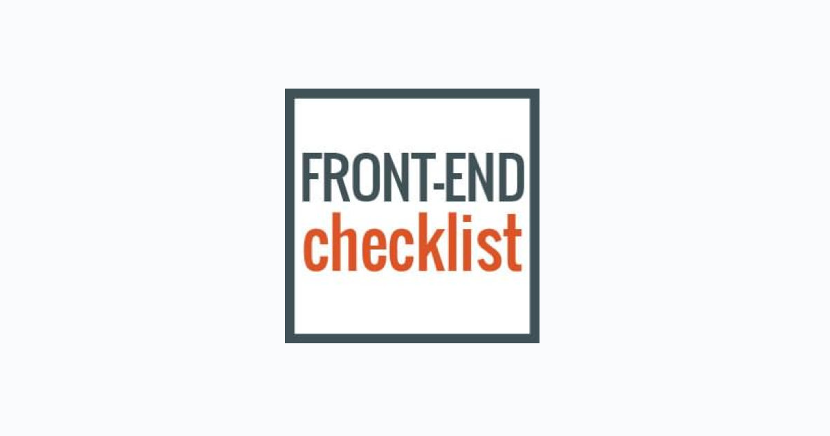 Front-End Checklist