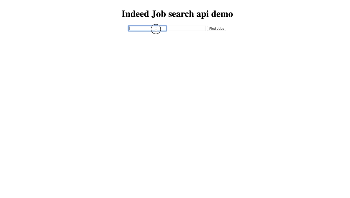 Indeed API Job Search Version 2 integration using Jquery JSON ajax call and pagination implemented