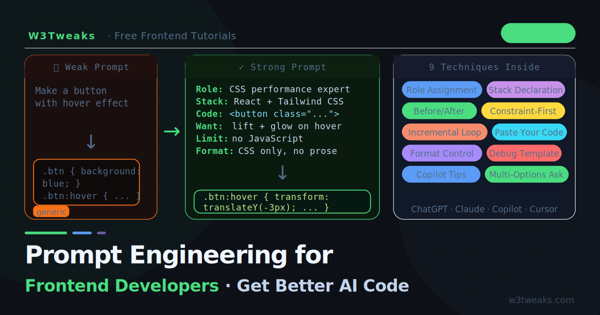 Prompt Engineering for Frontend Developers: Get Better Code from AI Tools