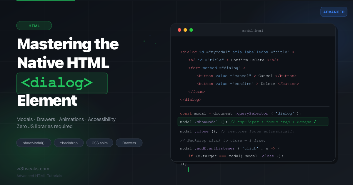 The HTML dialog Element: Complete Guide