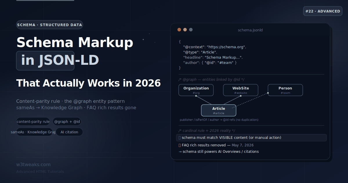 Schema Markup & Structured Data — JSON-LD That Actually Works