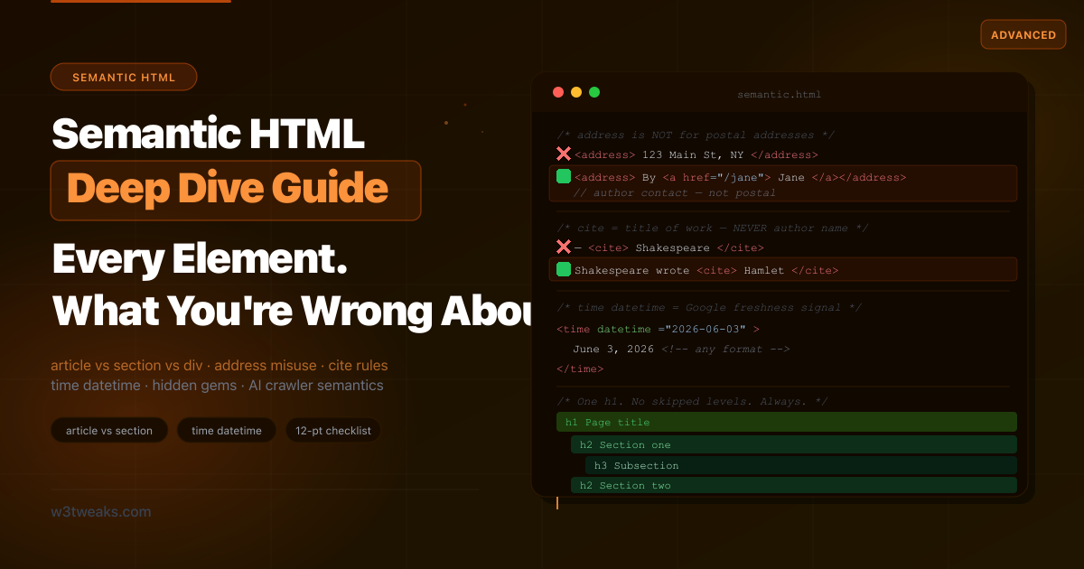 Semantic HTML Guide — Every Element and What You're Getting Wrong