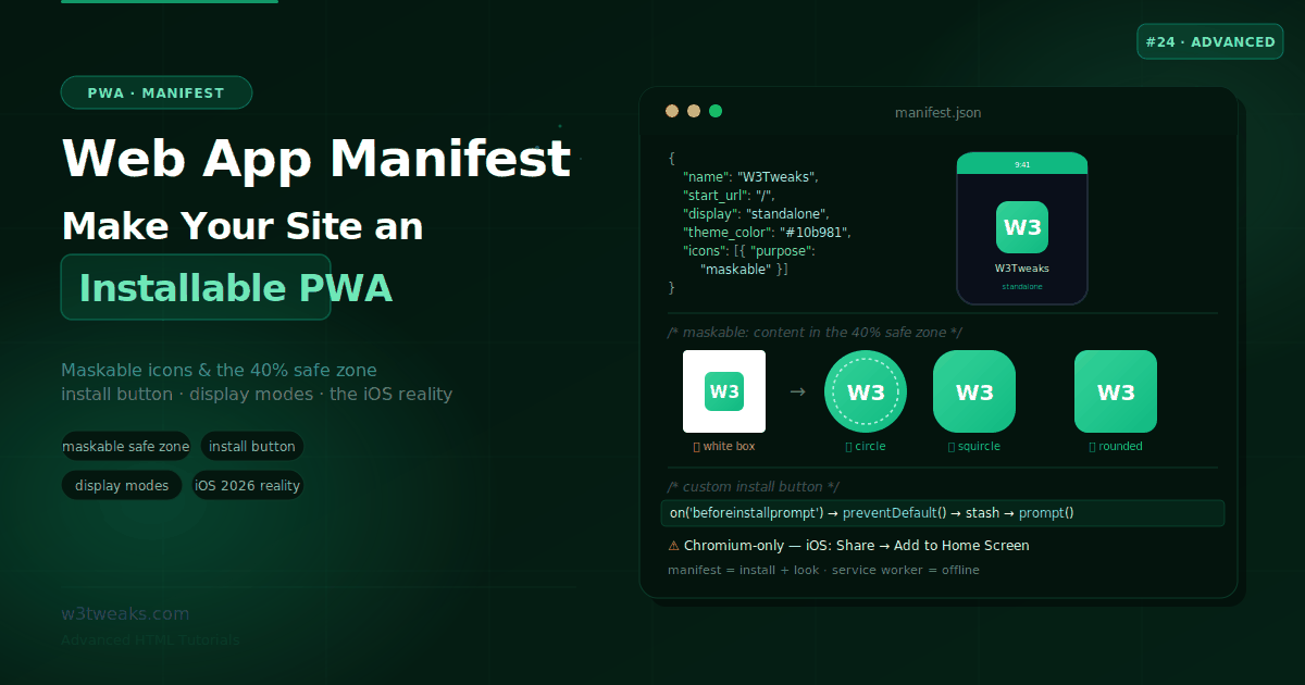 Web App Manifest — Make Your Site an Installable PWA
