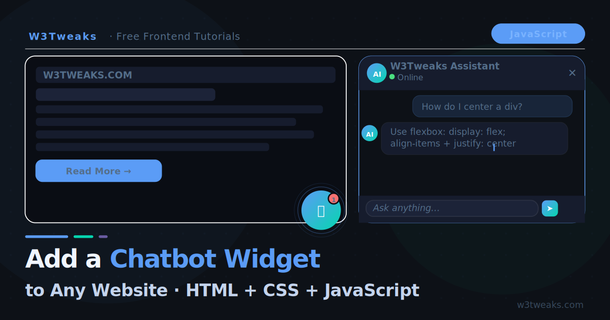 Build a Chatbot Widget with HTML, CSS & JavaScript
