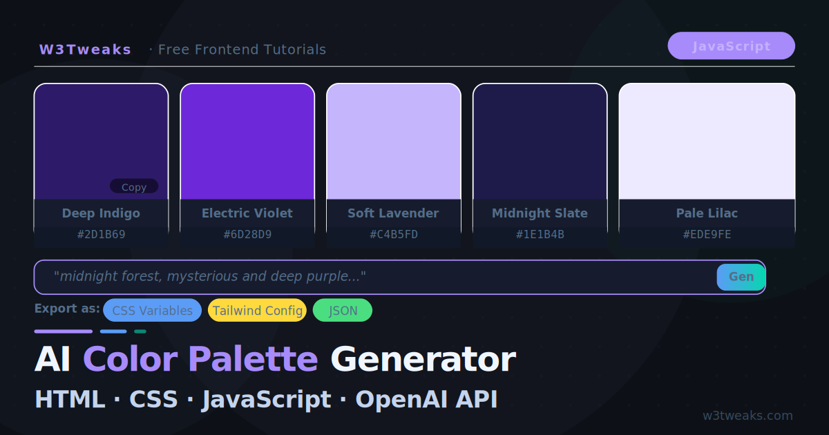 Build an AI-Powered Color Palette Generator with HTML, CSS & JavaScript