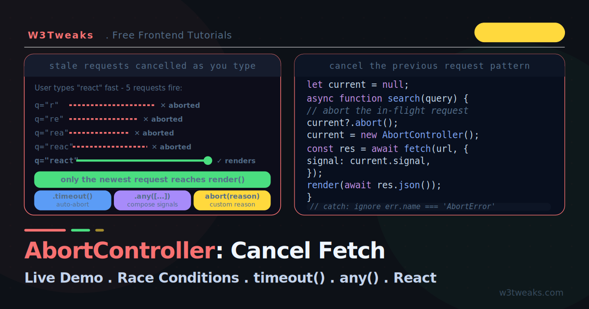 AbortController 2026: Cancel Fetch Properly (With Live Demo)