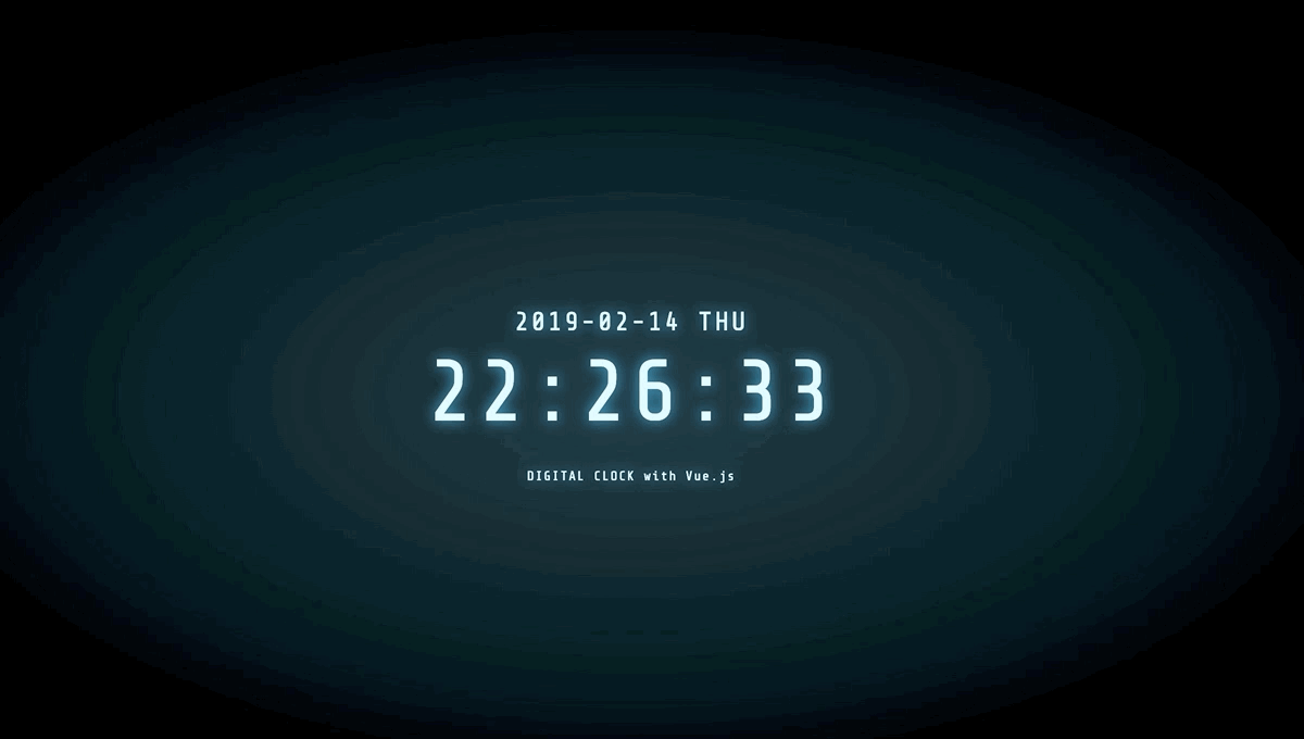 43 Hand-Picked CSS Clocks 32 Digital Clock with Vue.js