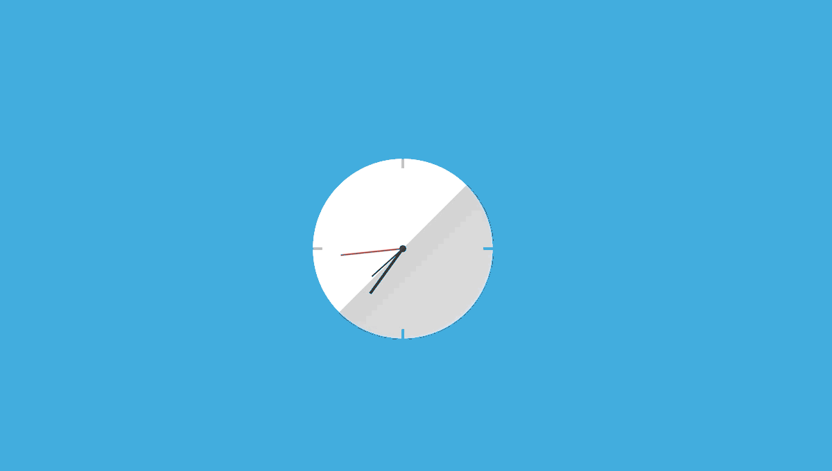 43 Hand-Picked CSS Clocks 8 Flat design clock