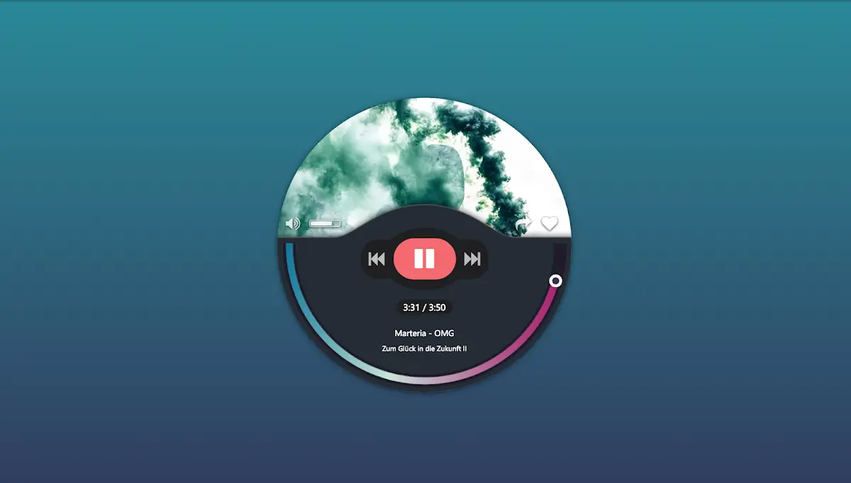 76 Hand Picked CSS Music Players 18 circular music player UI