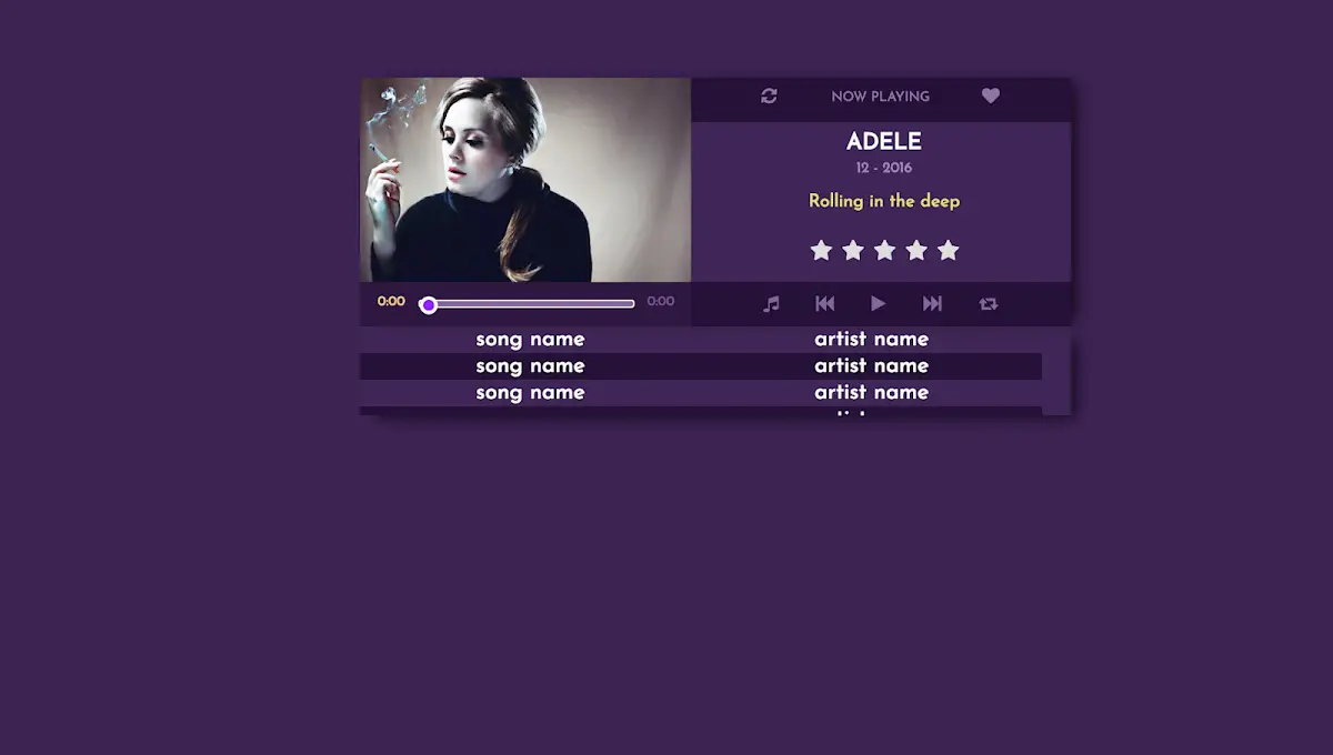 CSS Music Player