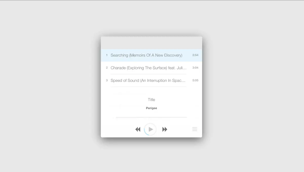 Music and album art Music player