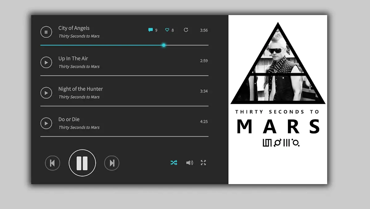 76 Hand Picked CSS Music Players 63 Music Player Layout