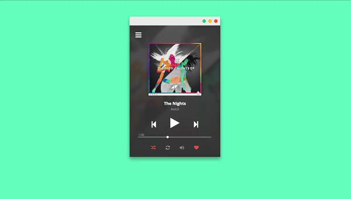 Playing around with a music player mockup