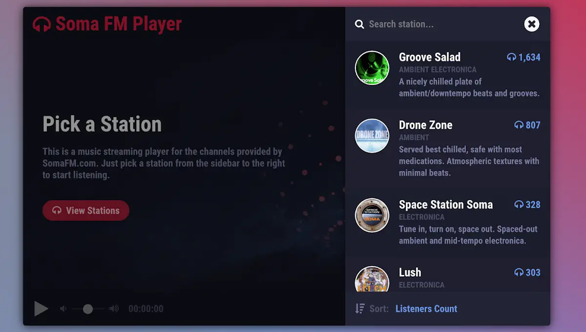 76 Hand Picked CSS Music Players 59 SomaFM Music Player