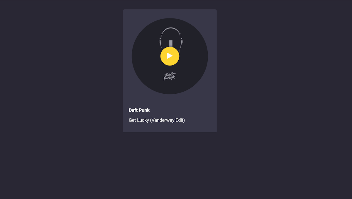 Visual Music Player - UI experiment/concept
