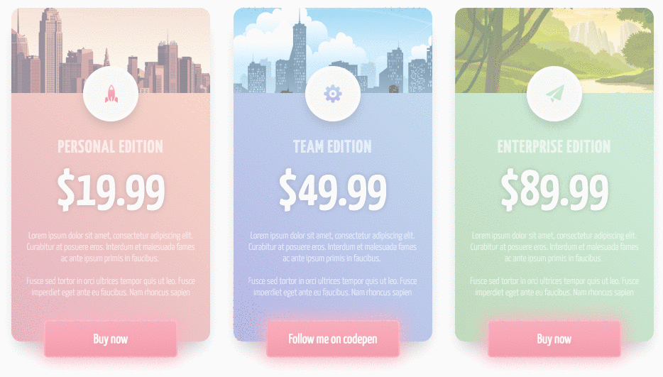 HTML & CSS pricing tables