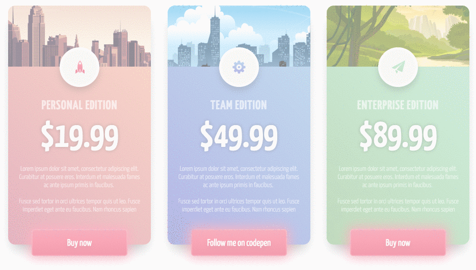 20 HTML & CSS pricing tables