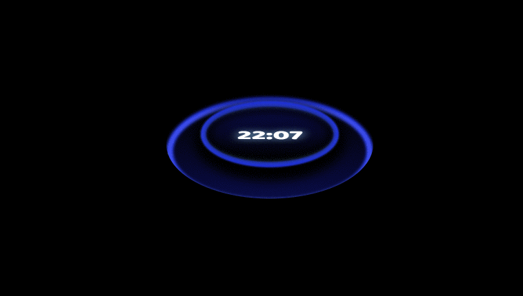 3D looking clock made with CSS gradients and borders 1