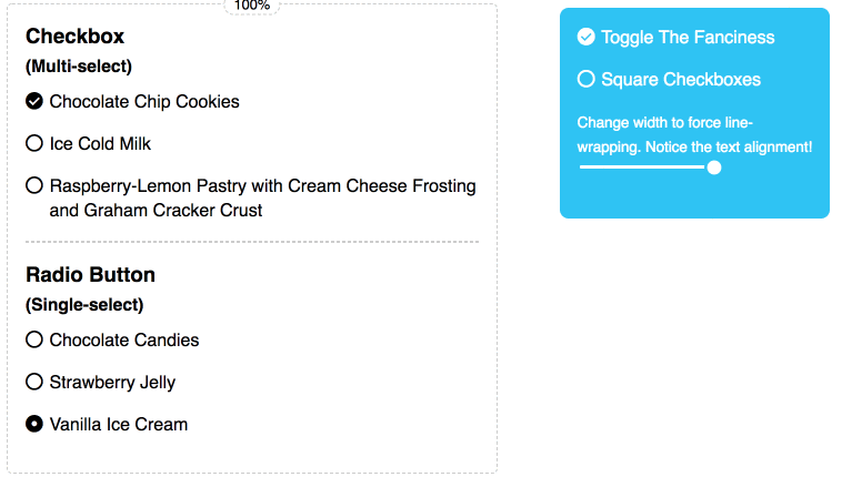 Fancy Checkboxes and Radio Buttons with Font Awesome