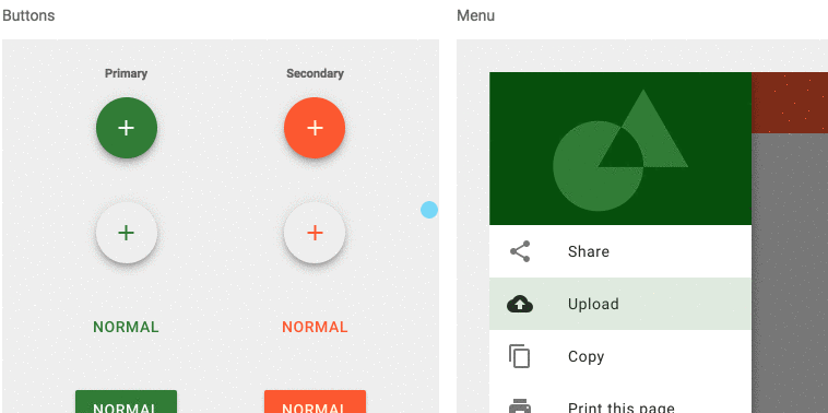 Material Design Components code and examples