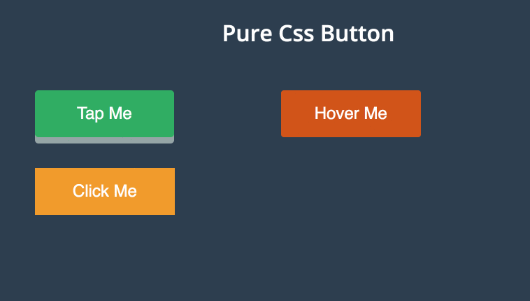 Three Pure different CSS Button effects 5