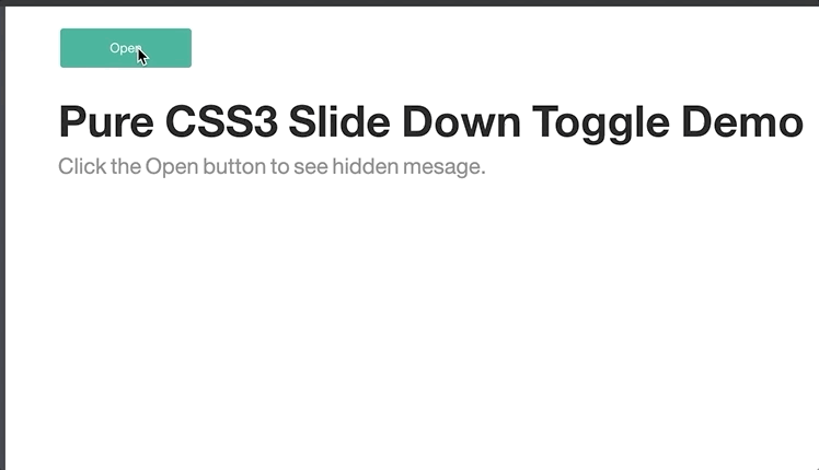 Pure CSS Slide Down and slide up toggles