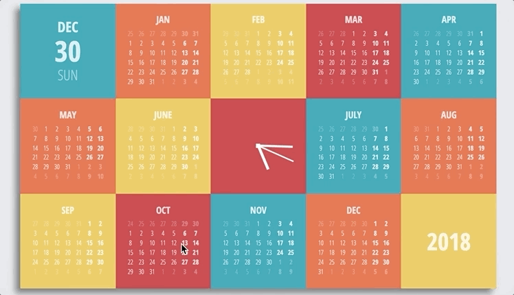 Calendar with dynamic data