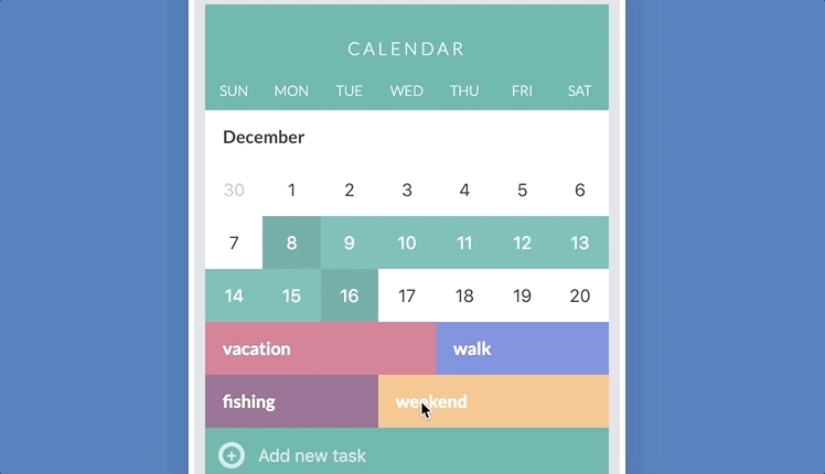 CSS-only Calendar App Concept