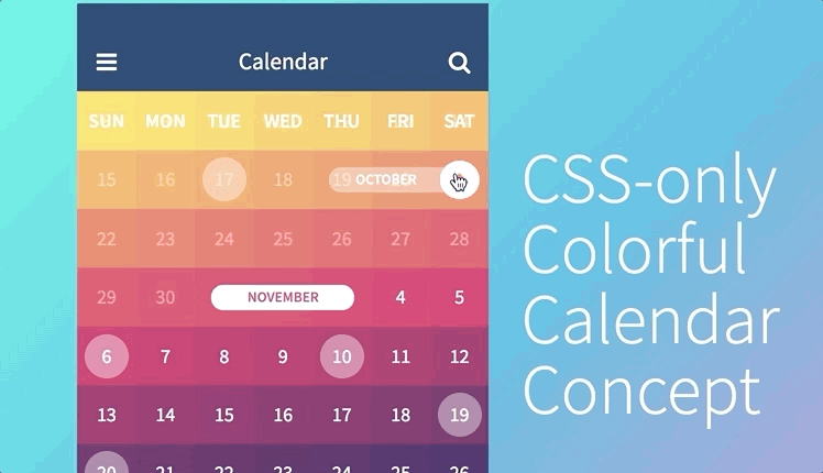 CSS Colorful Calendar Concept