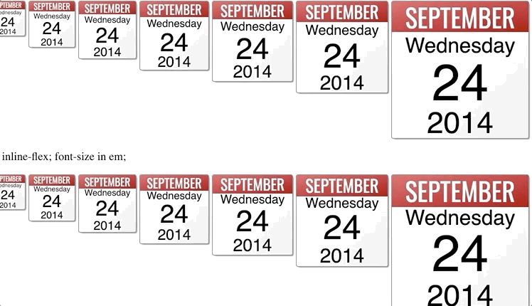 Semantic HTML/CSS calendar-style date display 4