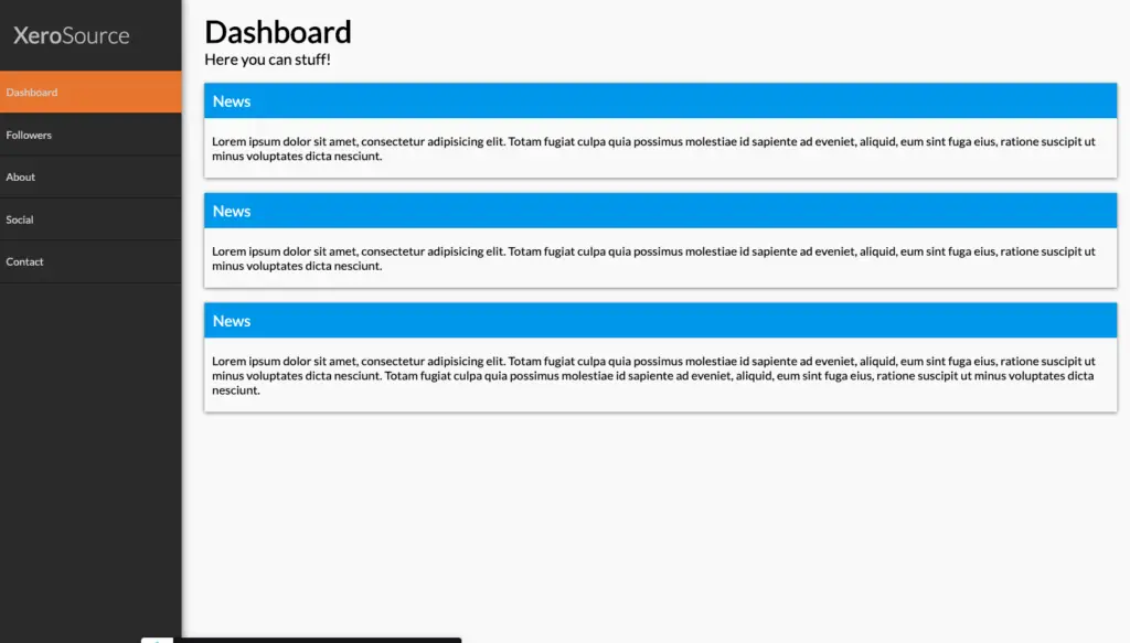 Basic Responsive Admin Dashboard