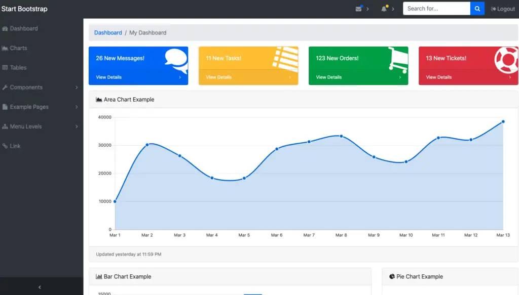 13 Free HTML & CSS Dashboard Template Designs 1