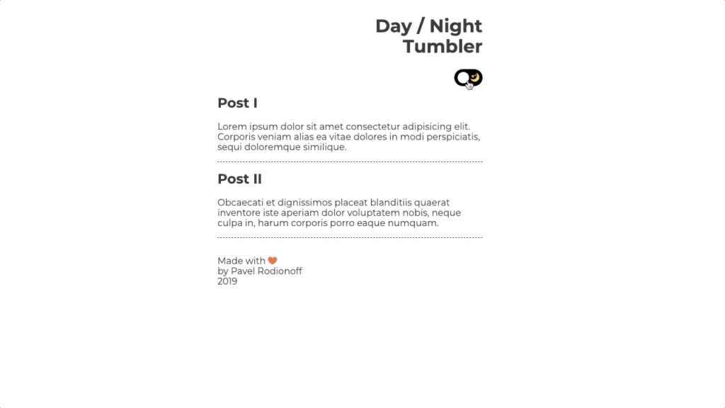 11 CSS Dark Mode 5 Day / Night Tumbler