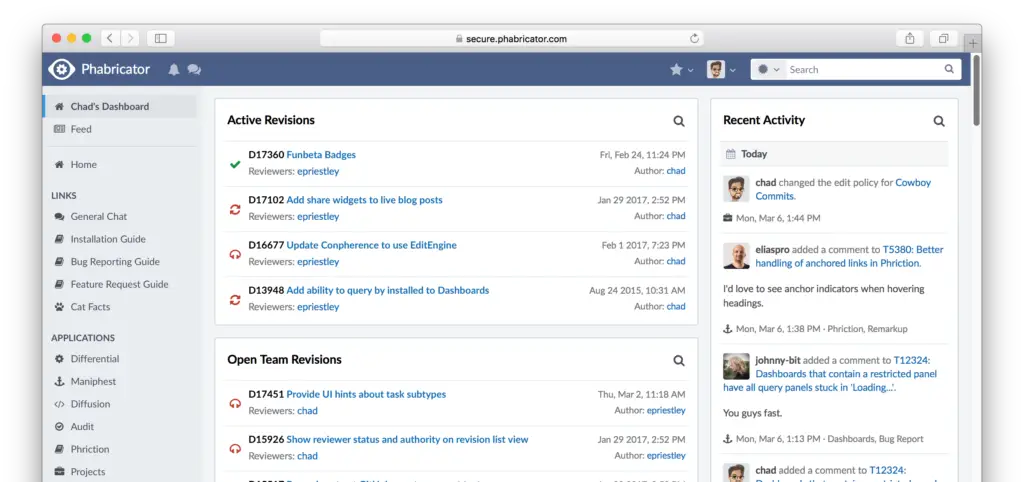 9 Web-based project management and bug tracking systems 5 Phacility